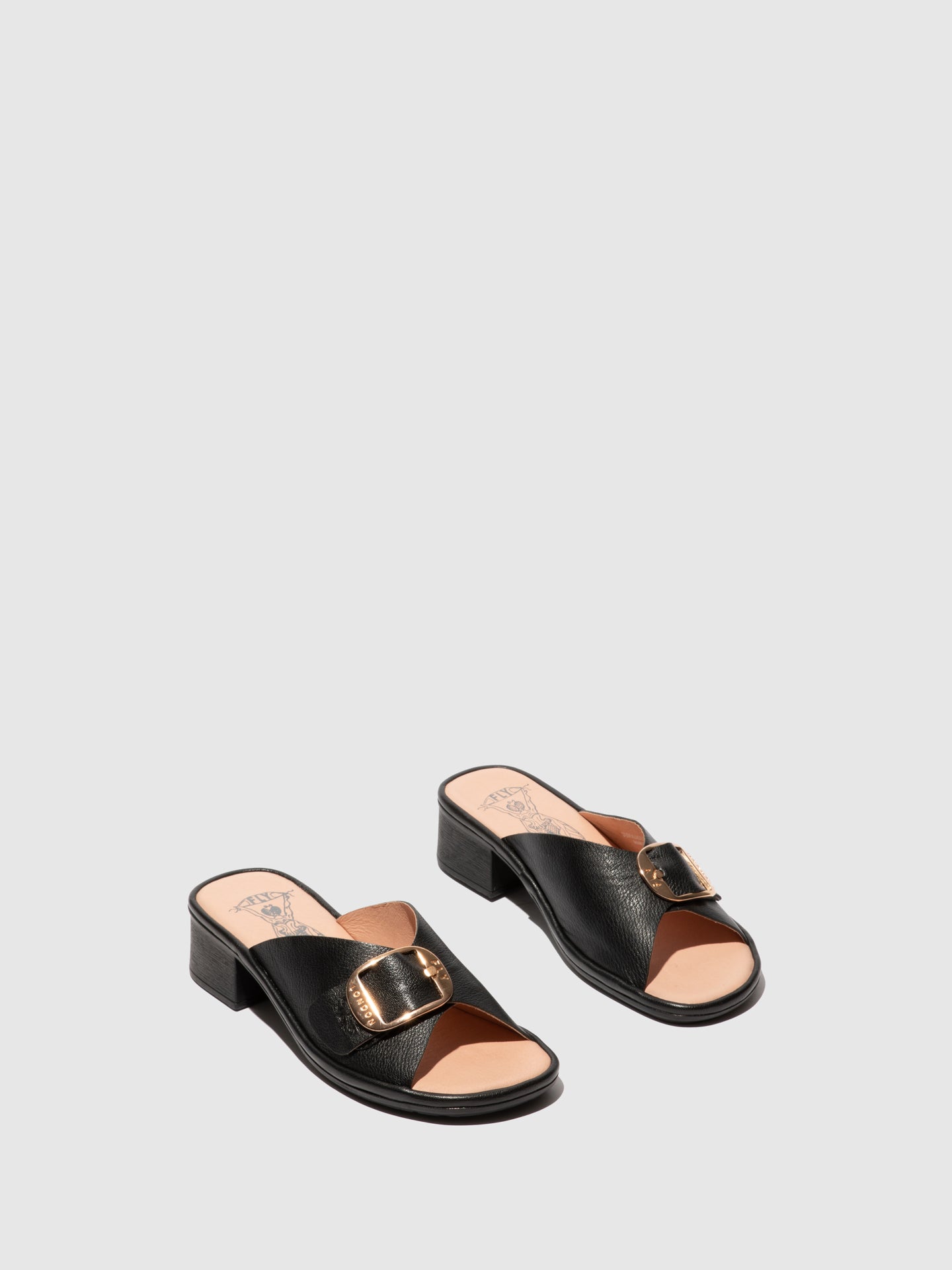 Fly London Mules de Salto Grosso ELAX964FLY BLACK